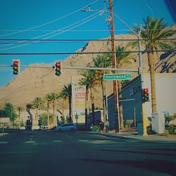 Road against blue sky