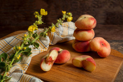 Close-up of food on cutting board