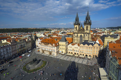 High angle view of the church of mother of god