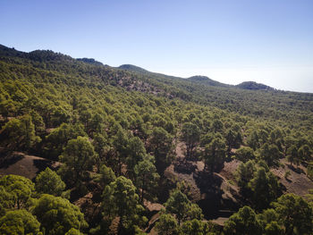 Scenic view of mountains against clear sky