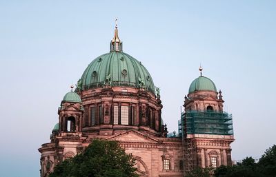 Low angle view of a building against clear sky