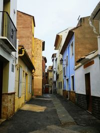 Narrow alley amidst buildings in city