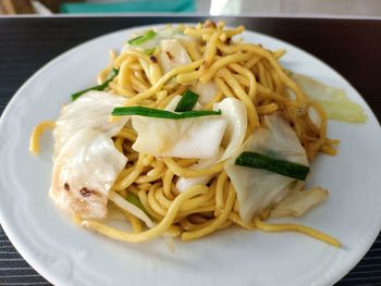 Close-up of meal served in plate