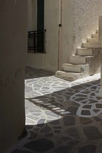 High angle view of staircase in building