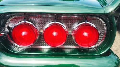 Close-up of car tail lights