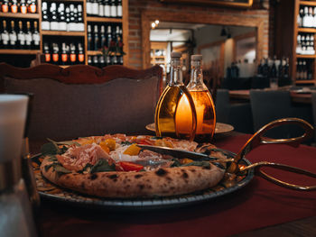 Close-up of food on table