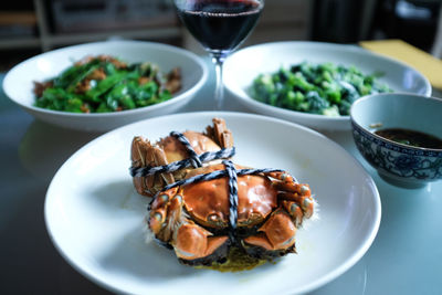 Close-up of food in plate