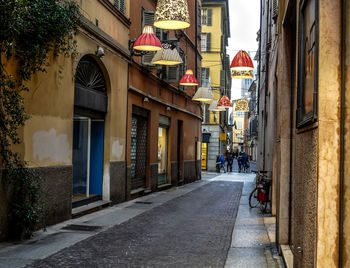 Street amidst residential buildings