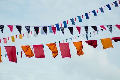 Prayer flags against sky