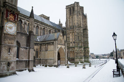 View of historical building in winter