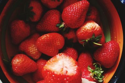 Close-up of strawberries in bowl