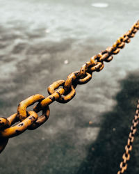 Close-up of rusty chain