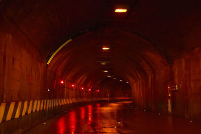 Empty illuminated tunnel