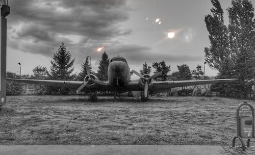 Park on field against sky