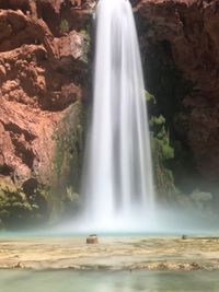 Scenic view of waterfall