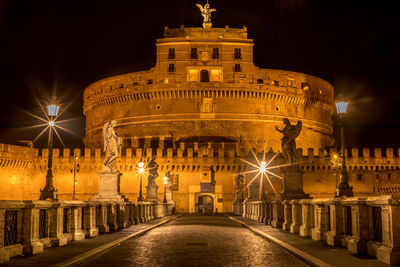 Illuminated historical palace at night