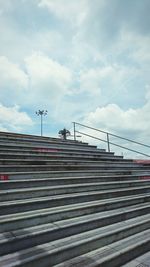 Low angle view of staircase against sky