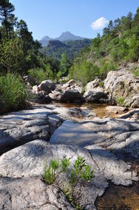 Scenic view of mountains against sky