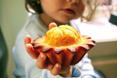 Close-up of boy holding ice cream