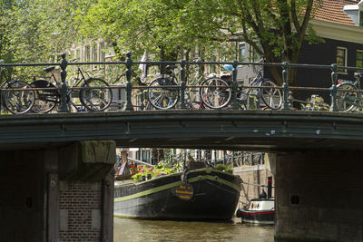 Bridge over canal in city