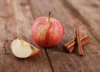 Close-up of apple on table