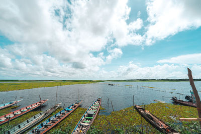 High angle view of sea against sky