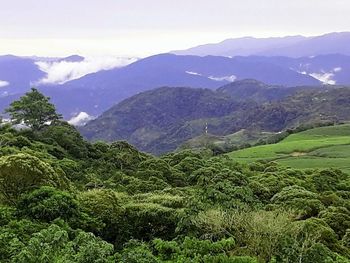 Scenic view of mountains against sky