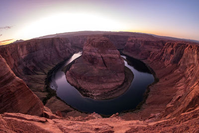 Aerial view of rock formations
