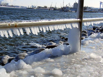 Scenic view of frozen sea against sky