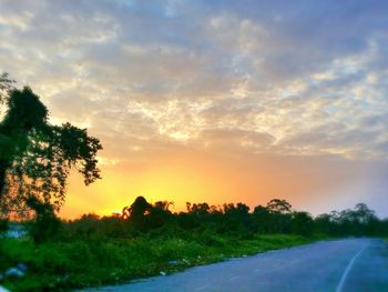 Country road at sunset