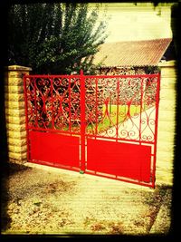 Close-up of red wall