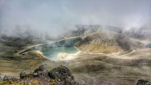 Idyllic shot of hot spring at nevado de toluca national park against sky