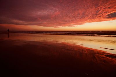 Scenic view of beach during sunset