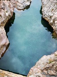 High angle view of lake
