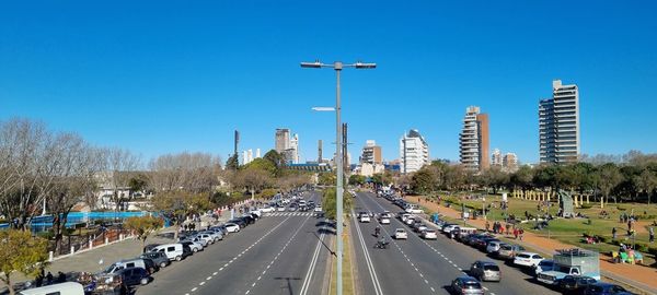 Traffic on road in city