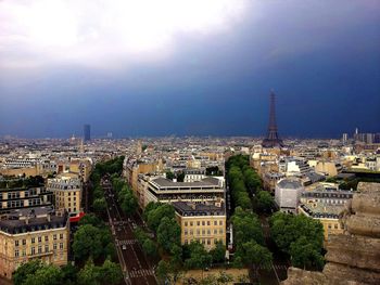High angle view of townscape against sky