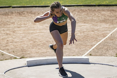 Young woman running