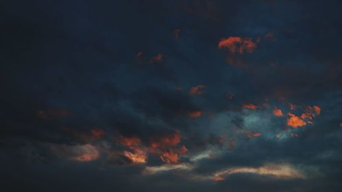 Low angle view of sky at sunset