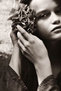 Close-up of woman hand