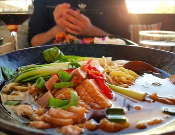 Close-up of food served in plate