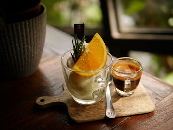 Close-up of drink on table