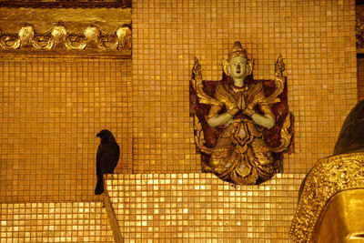 View of statue on temple wall