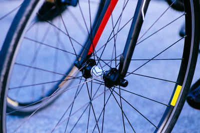 Close-up of bicycle wheel