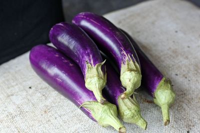 Close-up of purple on table