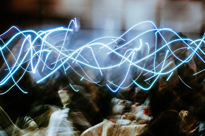 Close-up of illuminated light painting