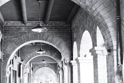 Low angle view of arch bridge in building