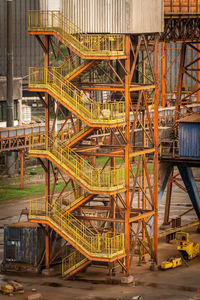 High angle view of metallic bridge