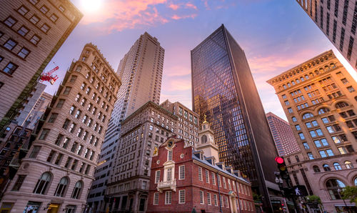 Low angle view of buildings against sky