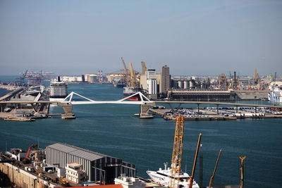 Ship moored at harbor