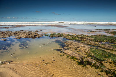 Scenic view of beach against sky